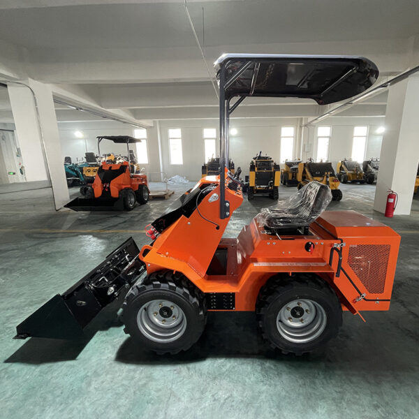 IMG_7826 Mini Track Crawler Skid Steer Loader with Universal Quick Hitch Skid Steer Loader Compatible with Attachments