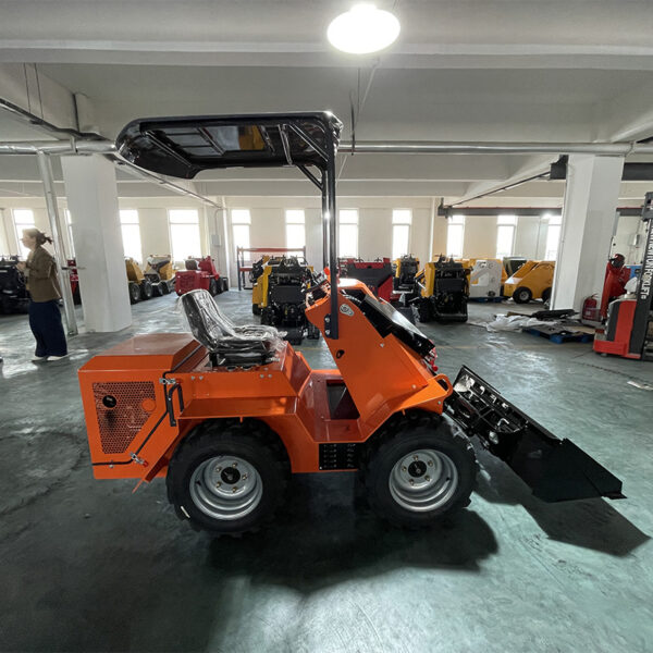 IMG_7837 Mini Track Crawler Skid Steer Loader with Universal Quick Hitch Skid Steer Loader Compatible with Attachments